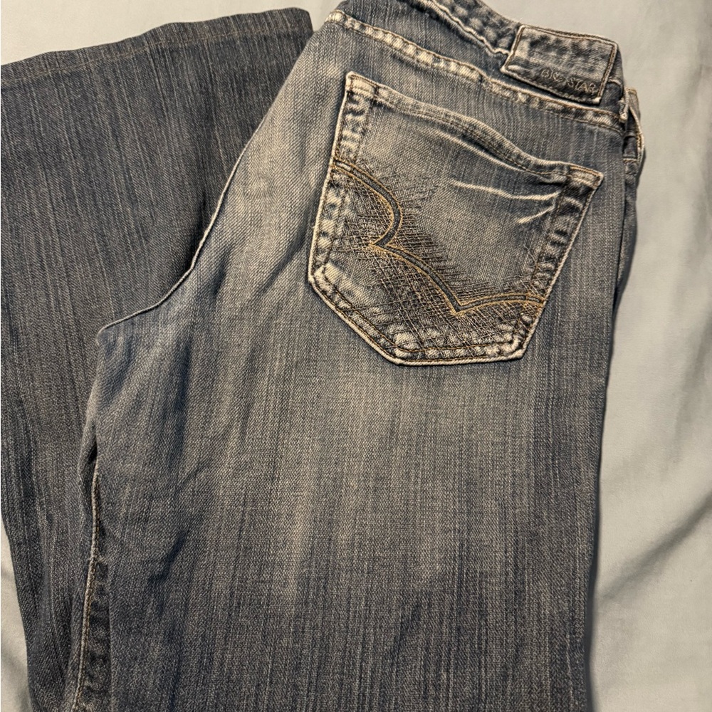 Big Star Blue Straight Leg Jeans with Distinctive Stitching